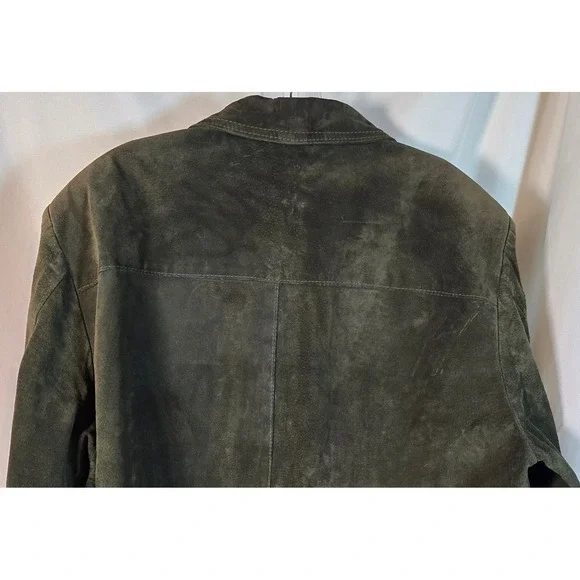 AE Sport Co‎ Vintage 80's Men's Suede Zip Up Jacket Olive Green Casual Outerwear